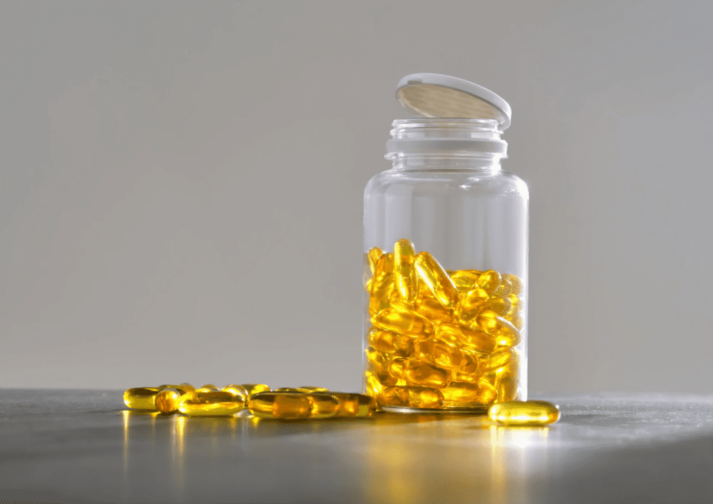 Image showing capsules of omega 3 fatty acid supplements for spinal cord injury 